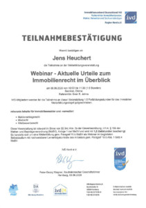 Jens Heuchert Webinar Immobilienrecht